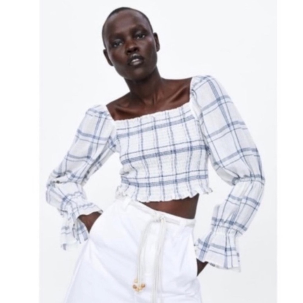 Zara smocked crop